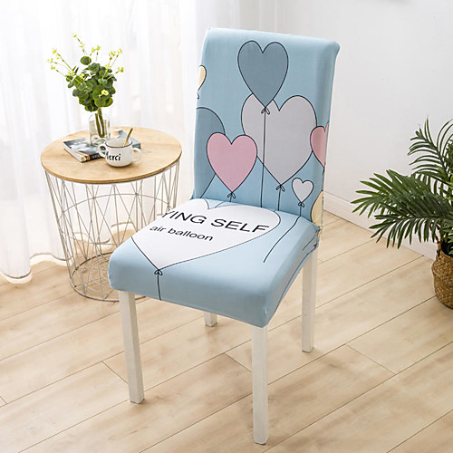

Cartoon Balloon Print Super Soft Chair Cover Stretch Removable Washable Dining Room Chair Protector Slipcovers Home Decor Dining Room Seat Cover