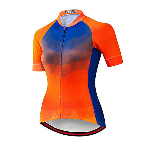 

21Grams Women's Short Sleeve Cycling Jersey Summer Spandex Polyester Orange Gradient Bike Jersey Top Mountain Bike MTB Road Bike Cycling Quick Dry Moisture Wicking Breathable Sports Clothing Apparel