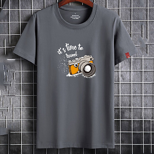 

Men's Unisex Tee T shirt Hot Stamping Cartoon Graphic Prints Letter Plus Size Print Short Sleeve Casual Tops Cotton Basic Cartoon Designer Big and Tall White Black Dark Gray