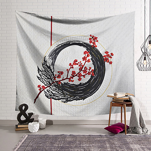 

Chinese Style Ink Painting Style Wall Tapestry Art Decor Blanket Curtain Hanging Home Bedroom Living Room Decoration Polyester