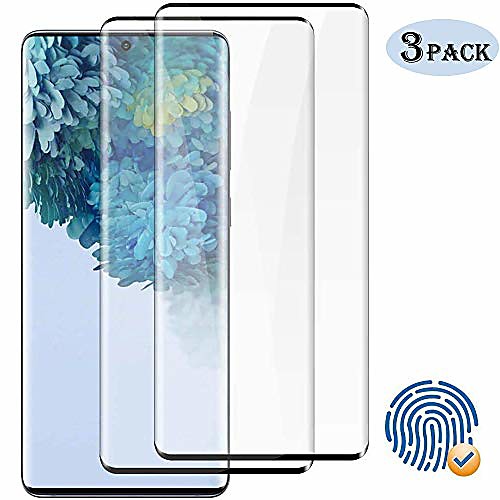 

whjc tempered glass compatible with samsung galaxy s20, [3 pack] screen protector protective film [full screen protector], [incompatible with in-display fingerprint sensor] for samsung galaxy s20