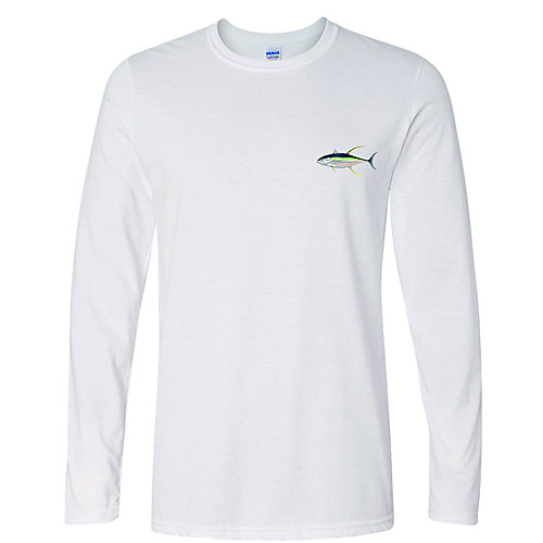 

CAWANFLY Men's Fishing Shirt Outdoor Long Sleeve UPF50 Quick Dry Breathable Sweat wicking Top Autumn / Fall Spring Summer Athleisure Fishing Camping & Hiking White / Micro-elastic / Animal