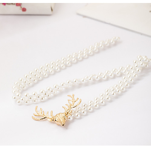 

Women's Chain Party Daily Dress Gold Silver Belt Solid Colored / Imitation Pearl / Winter / Spring / Summer / Alloy