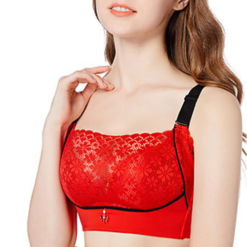 

Women's Bras & Bralettes Push-up Full Coverage Lace Solid Color Sexy Blue