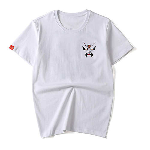 

Men's Unisex Tee T shirt Hot Stamping Graphic Prints PekingOpera Plus Size Print Short Sleeve Casual Tops Cotton Basic Fashion Designer Big and Tall White Black