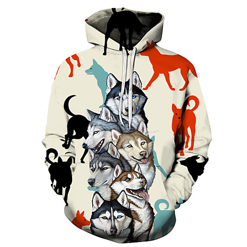 

Men's Unisex Plus Size Pullover Hoodie Sweatshirt Dog Graphic Prints Print Hooded Casual Daily Holiday 3D Print Basic Designer Hoodies Sweatshirts Long Sleeve Yellow