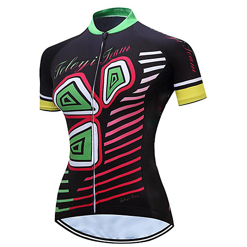 

21Grams Women's Short Sleeve Cycling Jersey Summer Spandex Polyester Black / Green Bike Jersey Top Mountain Bike MTB Road Bike Cycling Quick Dry Moisture Wicking Breathable Sports Clothing Apparel