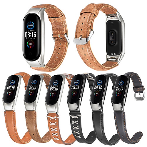 

Smart Watch Band for Xiaomi 1 pcs Business Band Genuine Leather Replacement Wrist Strap for Xiaomi Band 5