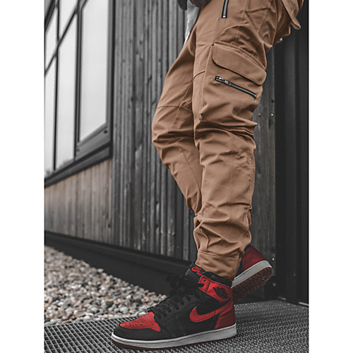 

Men's Cargo Outdoor Sports Casual Sports Pants Tactical Cargo Pants Solid Color Full Length Print Black Army Green Khaki