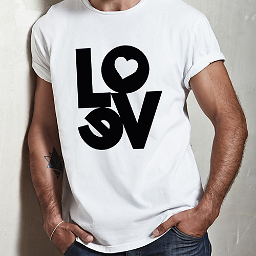 

Men's Unisex Tee T shirt Hot Stamping Graphic Prints Letter Plus Size Print Short Sleeve Casual Tops 100% Cotton Basic Designer Big and Tall White
