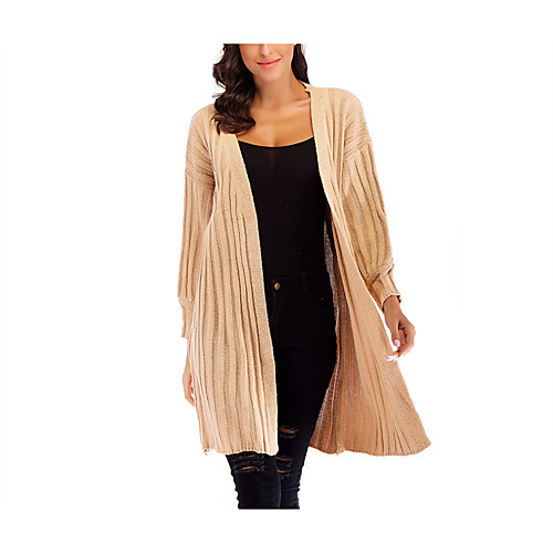 

Women's Solid Color Sweater Long Sleeve Sweater Cardigans V Neck ArmyGreen Black khaki