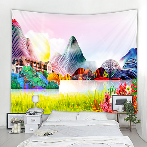 

Wall Tapestry Wall Hanging Art Deco Blanket Curtain Hanging at Home Bedroom Living Room Decoration Beautiful Scenery Illustration