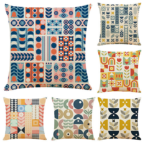 

Double Side Cushion Cover 6PC Soft Decorative Square Throw Pillow Cover Cushion Case Pillowcase for Sofa Bedroom Superior Quality Machine Washable