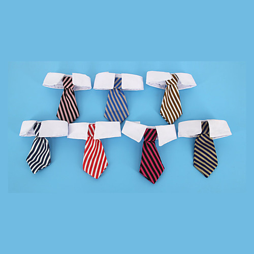 

Dog Cat Tie / Bow Tie Decoration Stripes Fabric Black Red Blue Brown