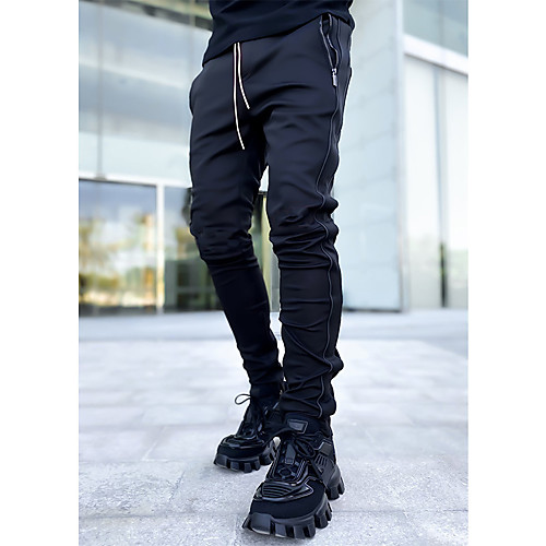 

Men's Casual / Sporty Chino Outdoor Sports Sport Casual Pants Tactical Cargo Pants Solid Color Full Length Sporty Black With White Letters Black Blue Red Wine