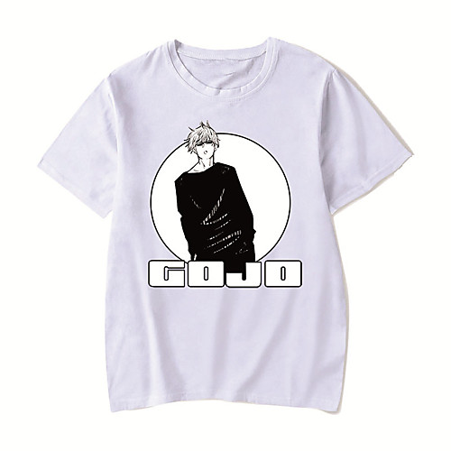 

Men's Unisex Tee T shirt Hot Stamping Anime Graphic Prints Plus Size Jujutsu Kaisen Print Short Sleeve Casual Tops Cotton Basic Designer Big and Tall White Black Red