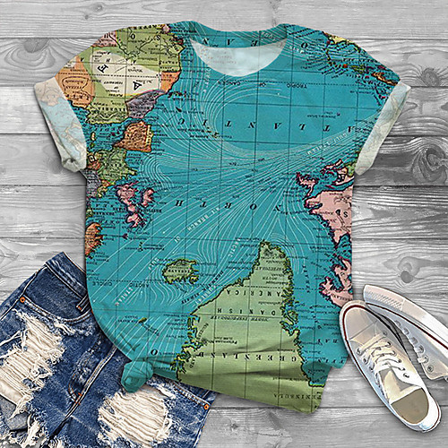 

Women's Plus Size Tops T shirt Graphic Print Short Sleeve Crewneck Basic Green Big Size XL XXL 3XL 4XL 5XL / Holiday