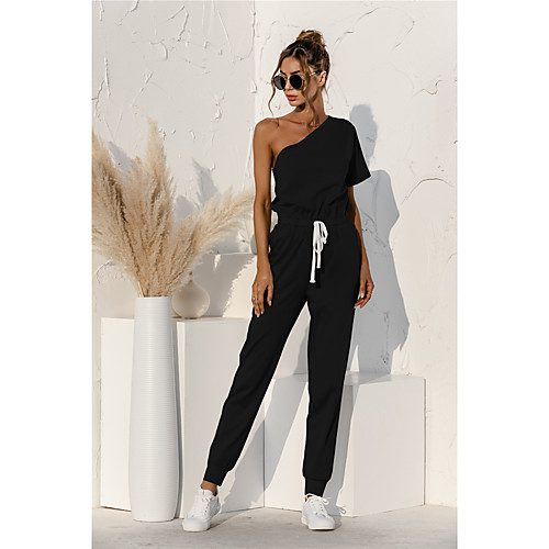 

Women's Casual 2021 ArmyGreen Black Red Wine Jumpsuit Solid Color