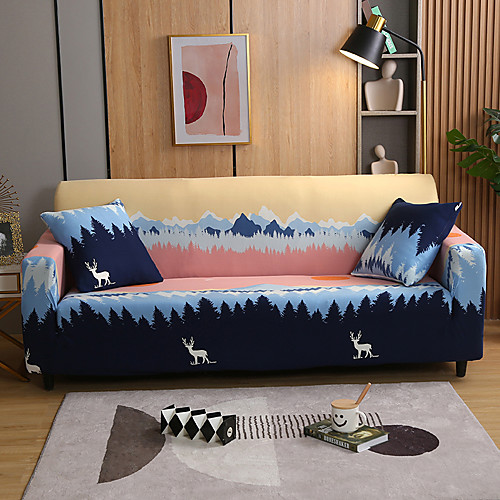 

The Rising Sun Sofa Cover 1-Piece Couch Cover Fit for 1-4 Seater L-shape Couch Soft Stretch Slipcover Spandex Jacquard Fabric Easy to Install(1 Free Cushion Cover)