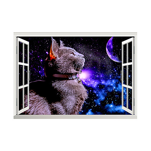 

3D Star Moon Cat Home Children's Room Background Decoration Can Be Removed Stickers