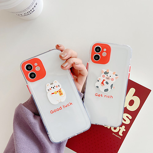 

Phone Case For Apple Back Cover iPhone 12 Pro Max 11 SE 2020 X XR XS Max 8 7 Shockproof Dustproof Cartoon Animal TPU