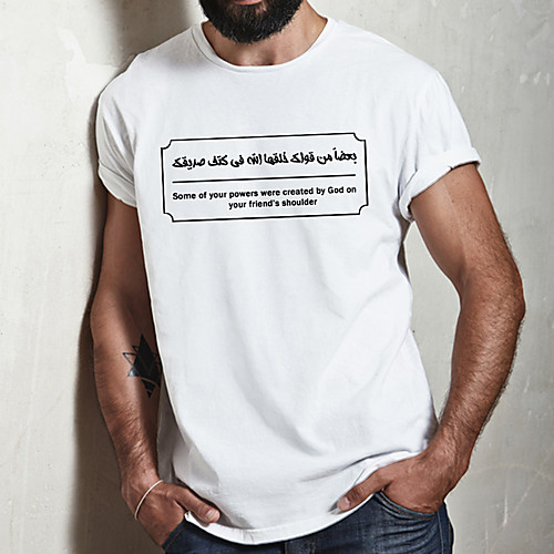 

Men's Unisex Tee T shirt Hot Stamping Graphic Prints Letter Plus Size Print Short Sleeve Casual Tops Cotton Basic Fashion Designer Big and Tall White