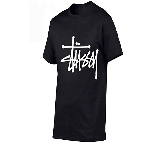 

Men's Unisex Tee T shirt Hot Stamping Abstract Graphic Prints Plus Size Print Short Sleeve Casual Tops Cotton Basic Fashion Designer Big and Tall White Black Light gray