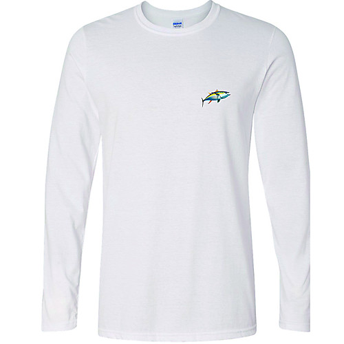 

CAWANFLY Men's Fishing Shirt Outdoor Long Sleeve UPF50 Quick Dry Breathable Sweat wicking Top Autumn / Fall Spring Summer Athleisure Fishing Camping & Hiking White / Micro-elastic / Animal