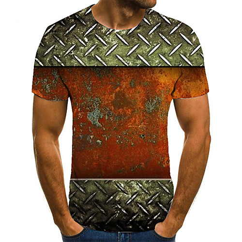 

Men's Unisex Tee T shirt 3D Print 3D Graphic Prints Plus Size Print Short Sleeve Casual Tops Basic Fashion Designer Big and Tall Brown