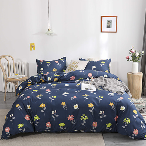 

Duvet Cover Sets 3 Piece Rayon / Polyester Floral / Botanical Rainbow Reactive Print Bohemian Style