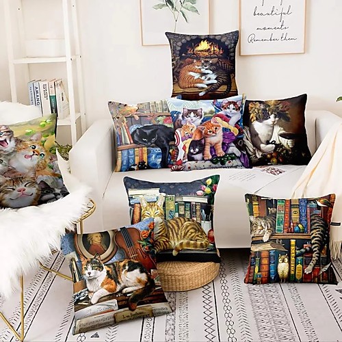 

Double Side Cushion Cover 1PC Faux Linen Soft Decorative Square Throw Pillow Cover Cushion Case Pillowcase for Sofa Bedroom Superior Quality Machine Washable