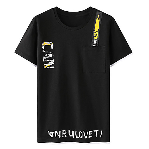 

Men's Unisex Tee T shirt Hot Stamping Graphic Prints Letter Plus Size Print Short Sleeve Casual Tops Cotton Basic Fashion Designer Big and Tall White Black
