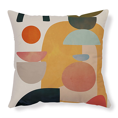 

Double Side Cushion Cover 1PC Soft Geometric Decorative Square Pillowcase for Sofa bedroom Car Chair Superior Quality Outdoor Cushion for Patio Garden Farmhouse Bench Couch