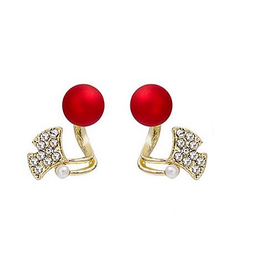 

Women's Stud Earrings 3D Stylish Classic Imitation Pearl Imitation Diamond Earrings Jewelry Red For Birthday Prom Festival 1 Pair