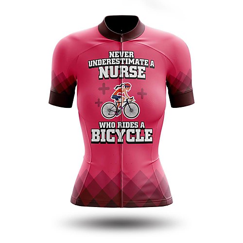 

21Grams Women's Short Sleeve Cycling Jersey Summer Spandex Rose Red Bike Top Mountain Bike MTB Road Bike Cycling Quick Dry Moisture Wicking Sports Clothing Apparel / Stretchy / Athleisure