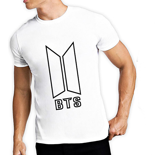 

Men's Unisex Tee T shirt Hot Stamping Graphic Prints Geometry Letter Plus Size Print Short Sleeve Casual Tops Cotton Basic Fashion Designer Big and Tall White