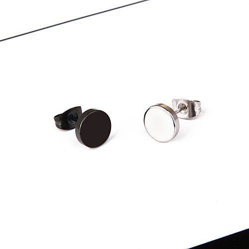 

Men's Earrings Classic Holiday Birthday Stylish Simple Stainless Steel Earrings Jewelry Silver / Black For Street Formal Date Festival 1pc