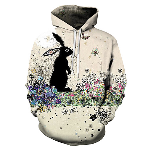 

Men's Unisex Plus Size Pullover Hoodie Sweatshirt Graphic Prints Animal Print Hooded Casual Daily Holiday 3D Print Basic Designer Hoodies Sweatshirts Long Sleeve Purple Yellow Blushing Pink