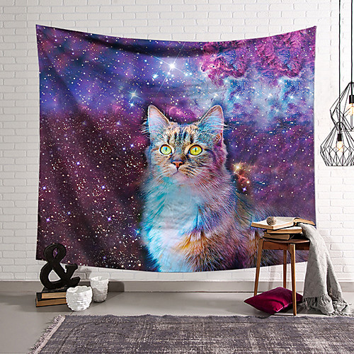 

Psychedelic Cat Wall Tapestry Art Decor Blanket Curtain Hanging Home Bedroom Living Room Decoration Polyester Cat