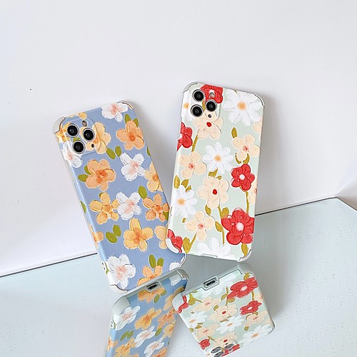 

Phone Case For Apple Back Cover iPhone 12 Pro Max 11 SE 2020 X XR XS Max 8 7 Shockproof Dustproof Flower TPU