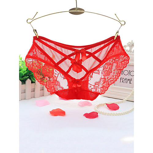 

Women's Lace Brief Micro-elastic Low Waist 1 PC Blue One-Size