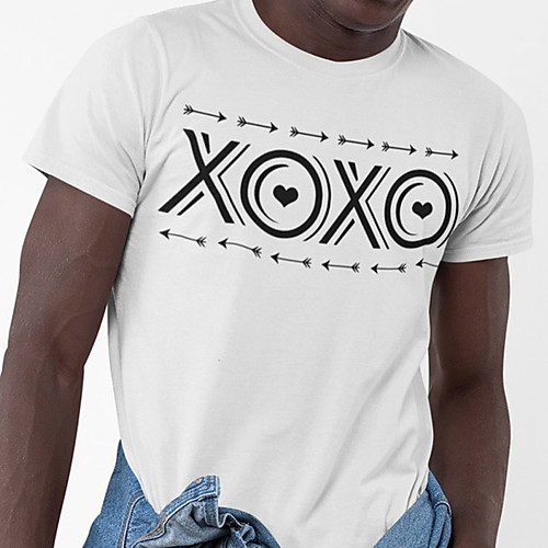 

Men's Unisex Tee T shirt Hot Stamping Graphic Prints Letter Plus Size Print Short Sleeve Casual Tops Cotton Basic Fashion Designer Big and Tall White