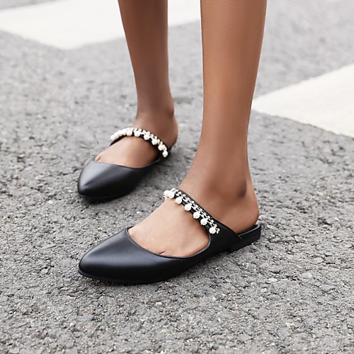 

Women's Clogs & Mules Chunky Heel Round Toe PU Synthetics Black Pink