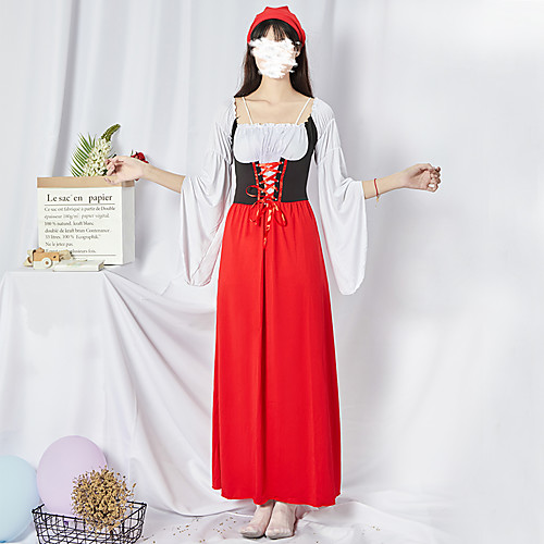 

Oktoberfest / Beer Dress Adults' Women's Maid Uniforms Halloween Festival Oktoberfest Beer Festival / Holiday Terylene Red Women's Easy Carnival Costumes Solid Color / Headpiece