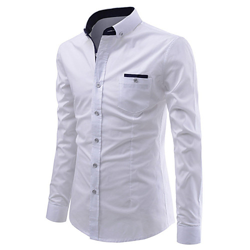 

Men's Shirt Solid Colored Button-Down Long Sleeve Casual Tops Casual Fashion Breathable Comfortable White Black Red