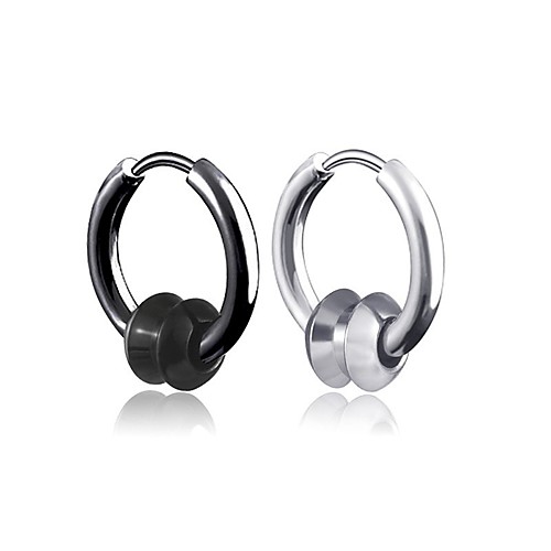 

Men's Earrings Classic Holiday Birthday Stylish Simple Stainless Steel Earrings Jewelry Silver / White / Black For Street Formal Date Festival 1pc