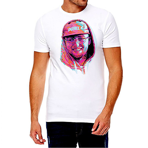 

Men's Unisex Tee T shirt Hot Stamping Graphic Prints Portrait Plus Size Print Short Sleeve Casual Tops Cotton Basic Fashion Designer Big and Tall White