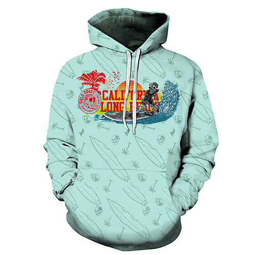

Men's Unisex Plus Size Pullover Hoodie Sweatshirt Graphic Prints Letter Print Hooded Casual Daily Holiday 3D Print Basic Designer Hoodies Sweatshirts Long Sleeve Blue