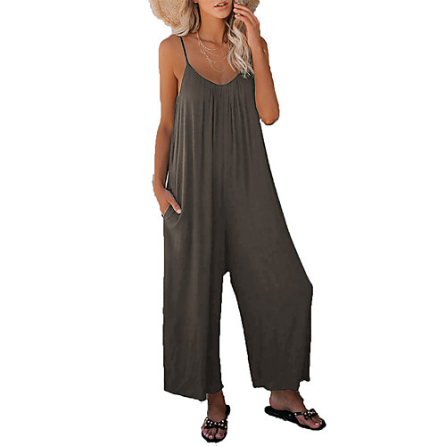 

Women's Plus Size Casual 2021 ArmyGreen Gray Black Jumpsuit Print