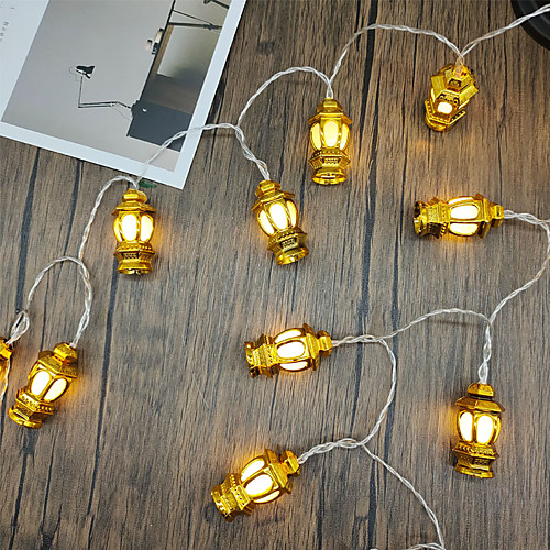 

LED String Lights Muslim Ramadan 3M 20LEDs 1.5M 10LEDs Battery or USB Operation Golden Oil Lamp Castle Light Eid Mubarak Festival Holidays Party Decoration